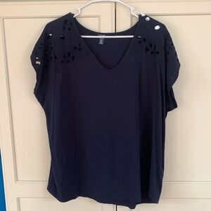 Women’s XL, chaps navy blue jersey, NWOT